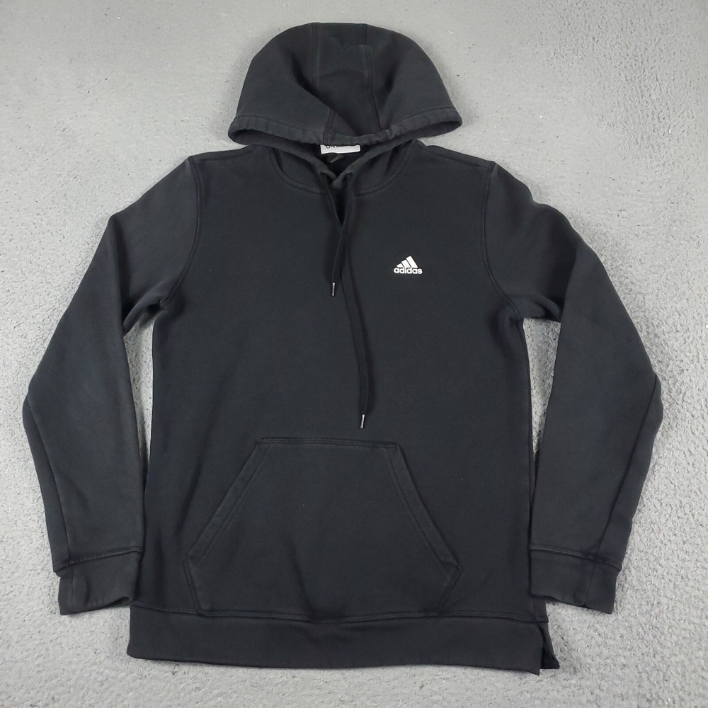 Adidas Womens Small Black Pullover Hoodie Sweatshirt Logo Activewear